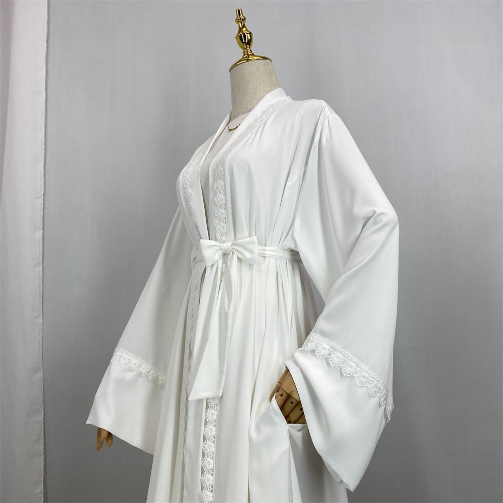 
                  
                    Breathable Casual Lace Open Abaya - Amaanah Modesty
                  
                