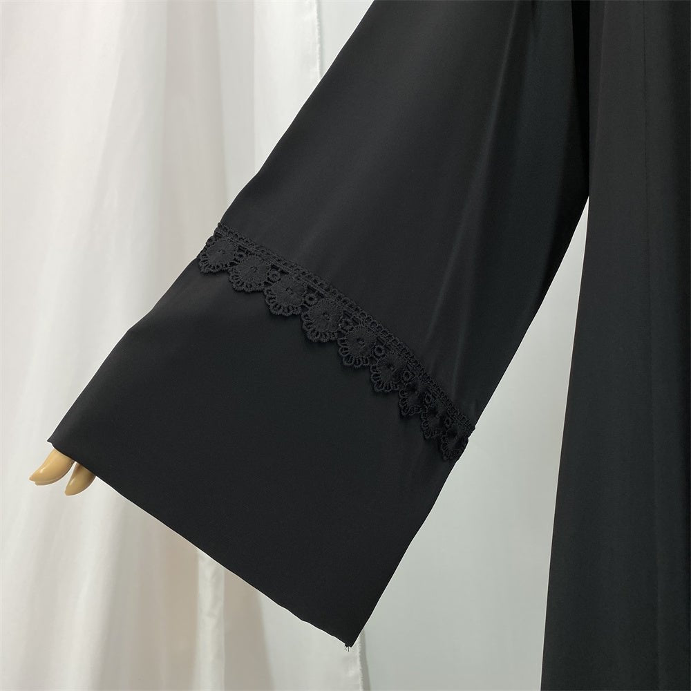
                  
                    Breathable Casual Lace Open Abaya - Amaanah Modesty
                  
                