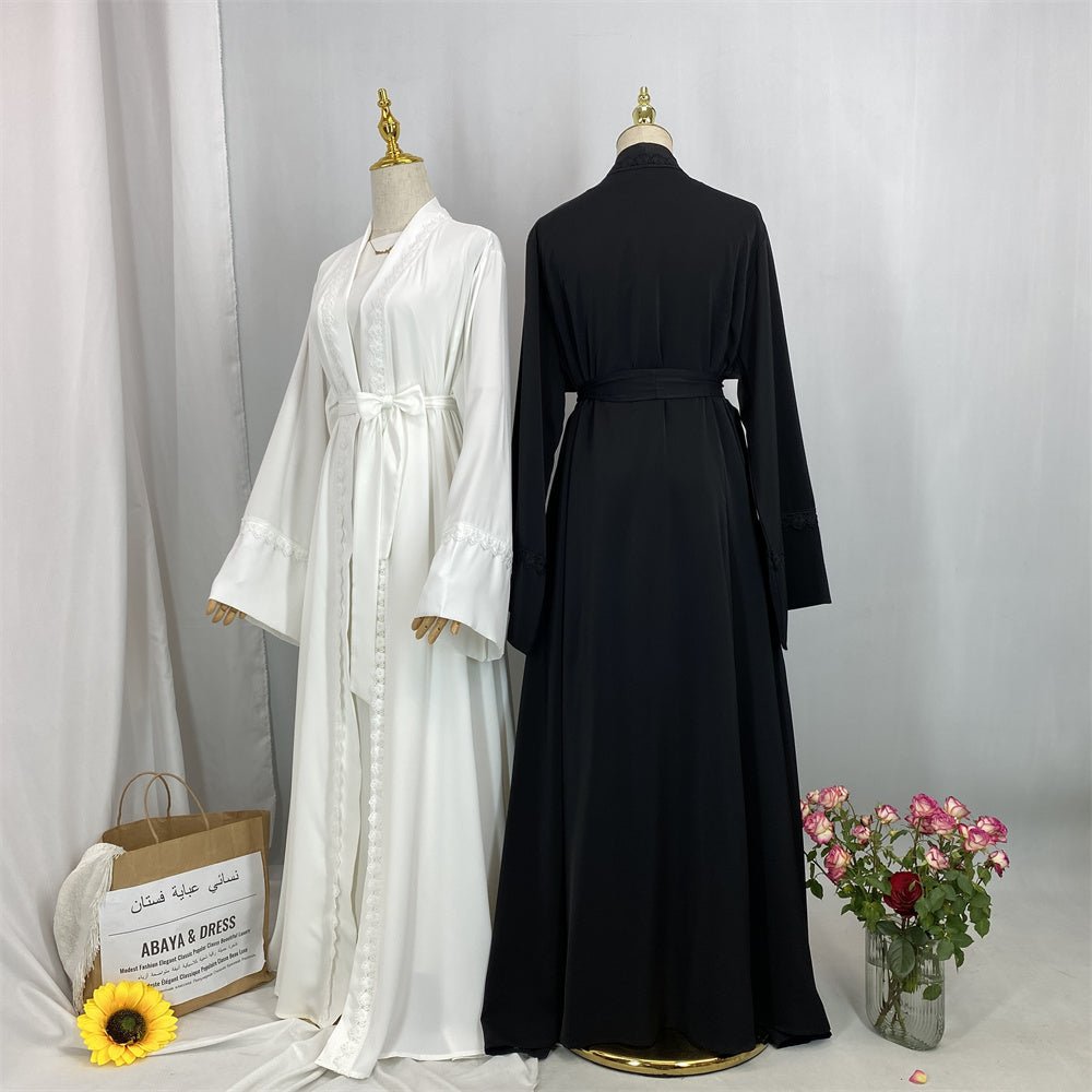 
                  
                    Breathable Casual Lace Open Abaya - Amaanah Modesty
                  
                