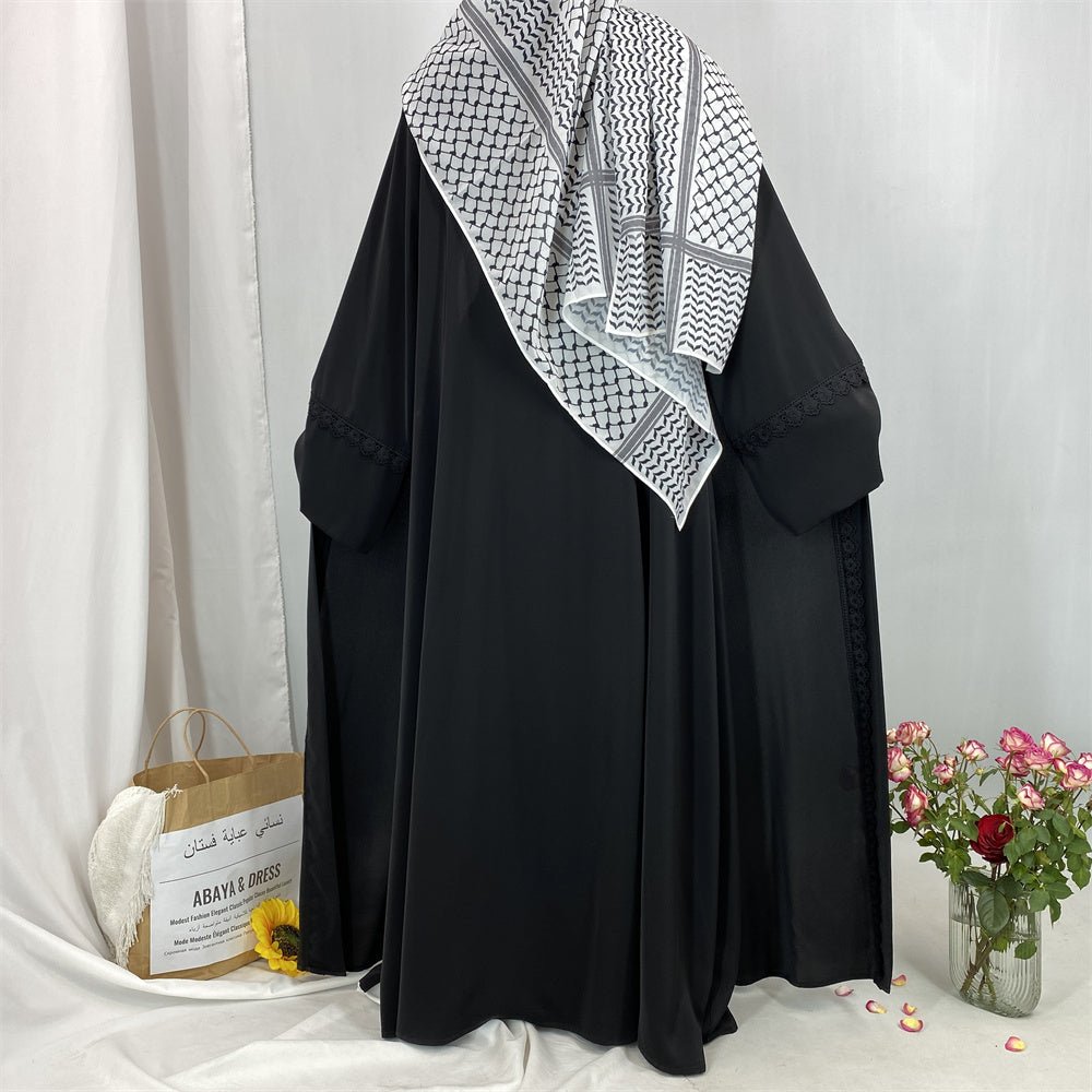 
                  
                    Breathable Casual Lace Open Abaya - Amaanah Modesty
                  
                