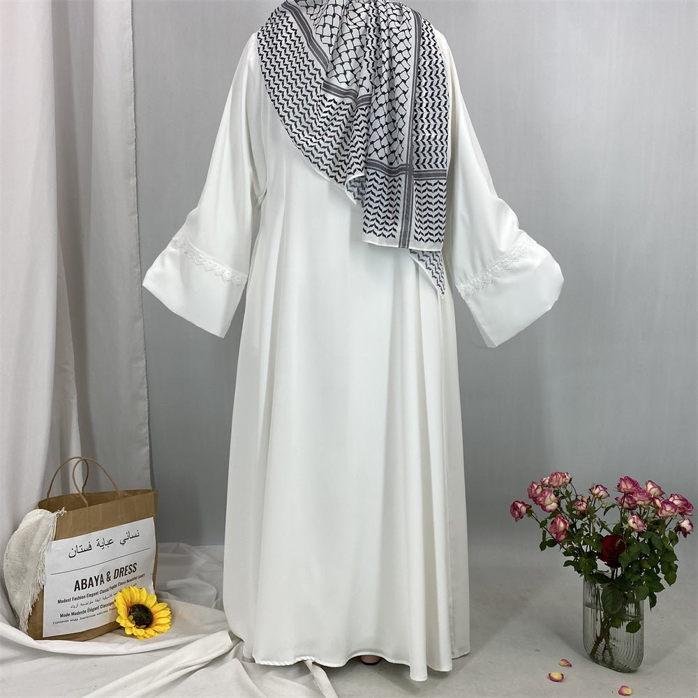 
                  
                    Breathable Casual Lace Open Abaya - Amaanah Modesty
                  
                