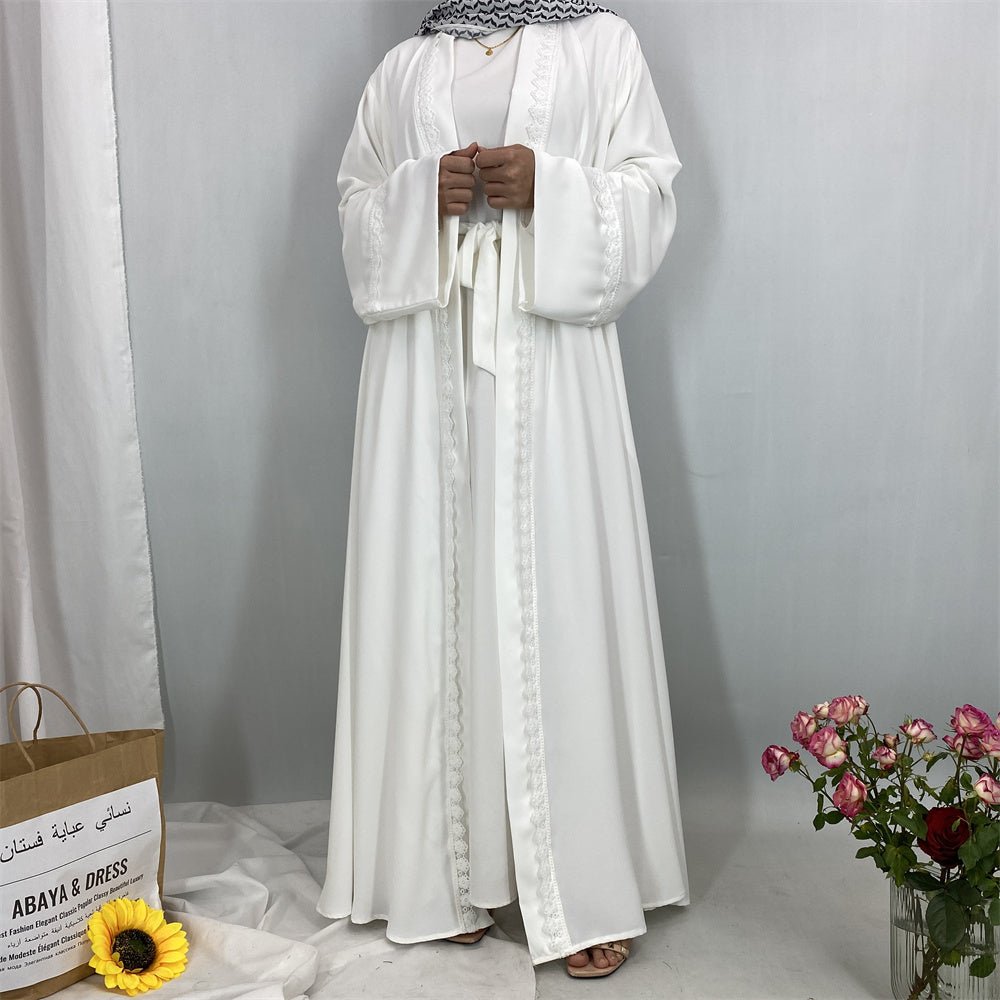 
                  
                    Breathable Casual Lace Open Abaya - Amaanah Modesty
                  
                