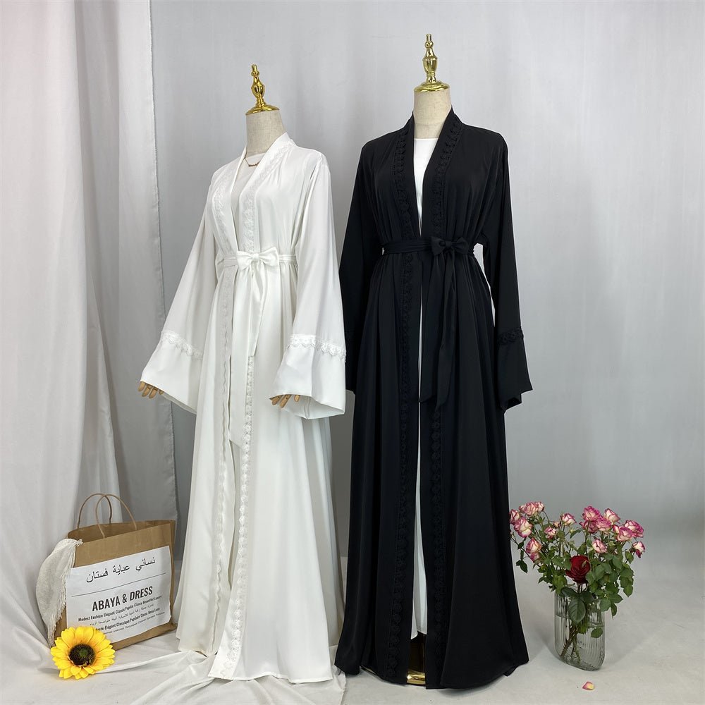 
                  
                    Breathable Casual Lace Open Abaya - Amaanah Modesty
                  
                