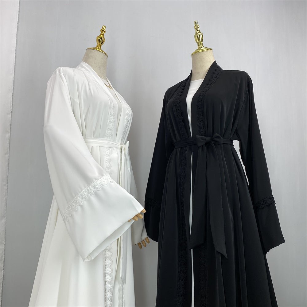 
                  
                    Breathable Casual Lace Open Abaya - Amaanah Modesty
                  
                