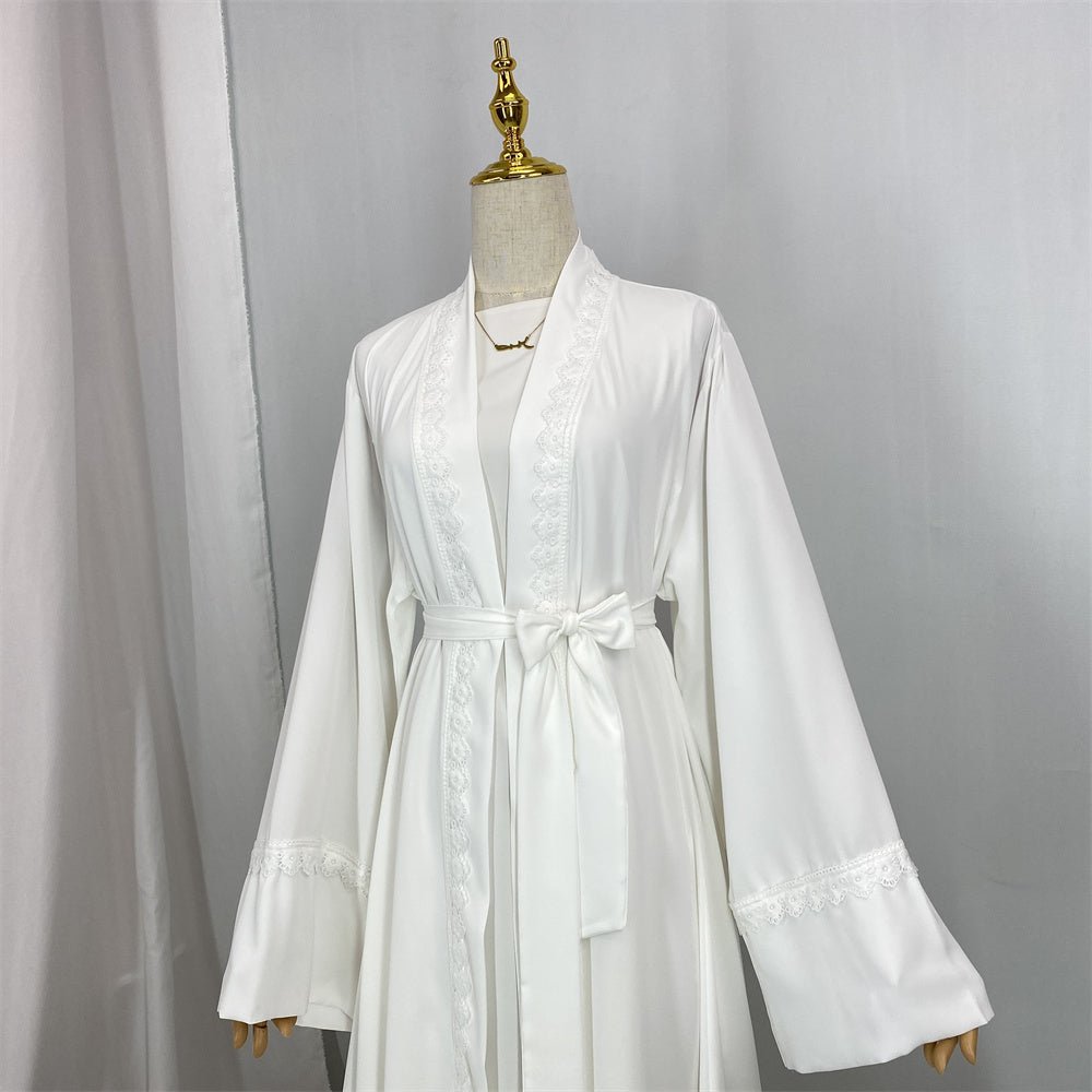 
                  
                    Breathable Casual Lace Open Abaya - Amaanah Modesty
                  
                