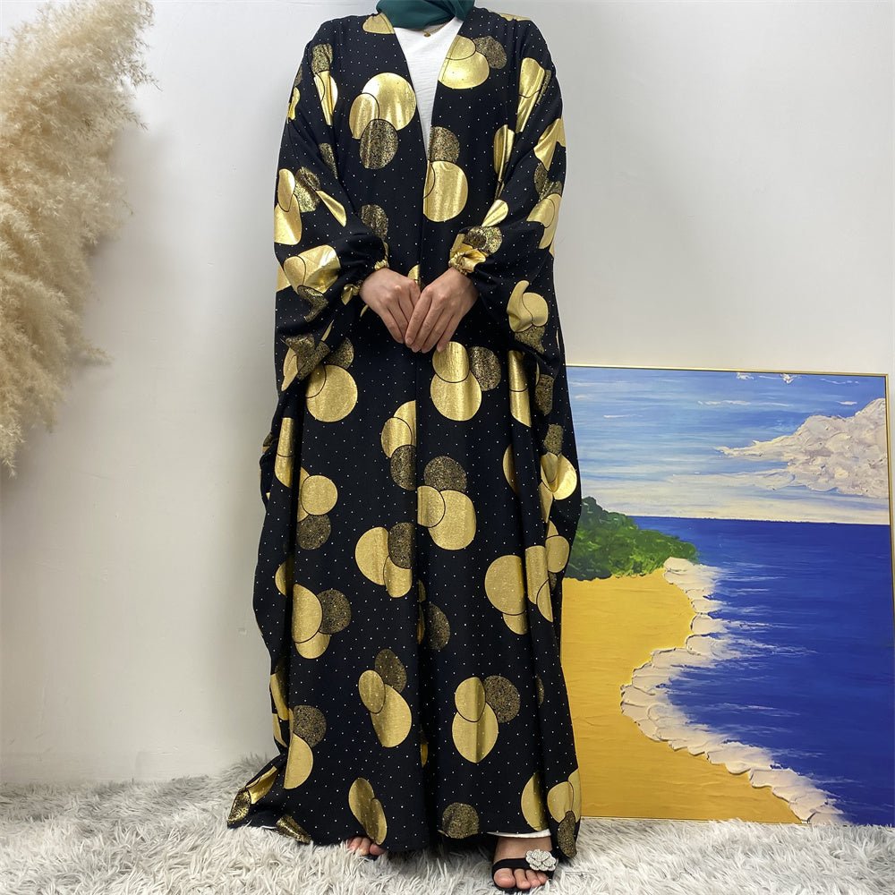 Chaima Golden Floral Open Jilbab - Amaanah Modesty