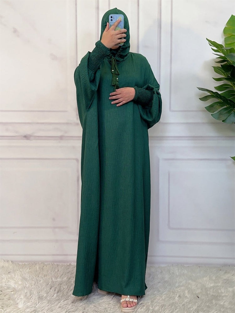 
                  
                    Linen Look Batwing Hoodie Abaya - Amaanah Modesty
                  
                