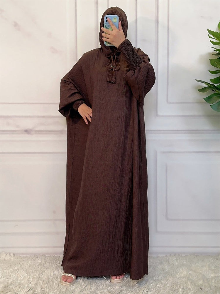 
                  
                    Linen Look Batwing Hoodie Abaya - Amaanah Modesty
                  
                