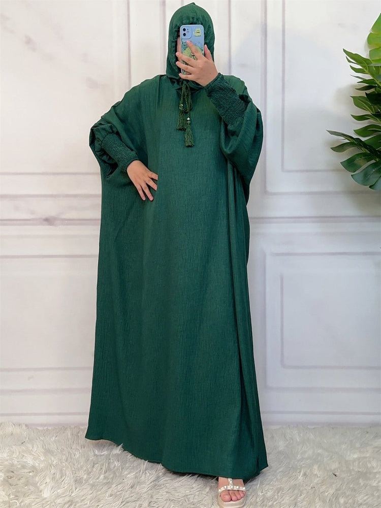 
                  
                    Linen Look Batwing Hoodie Abaya - Amaanah Modesty
                  
                