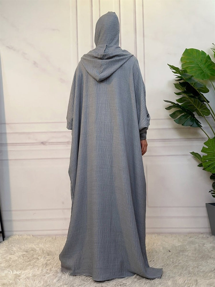 
                  
                    Linen Look Batwing Hoodie Abaya - Amaanah Modesty
                  
                