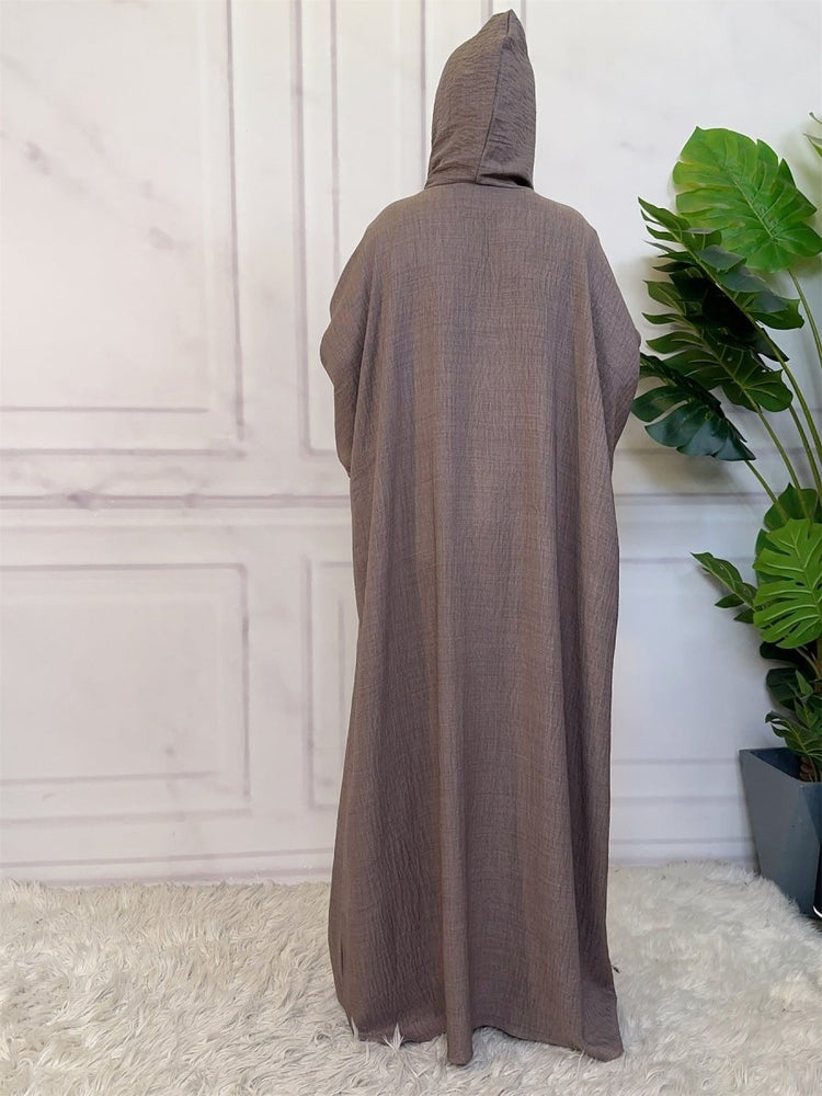 
                  
                    Linen Look Batwing Hoodie Abaya - Amaanah Modesty
                  
                