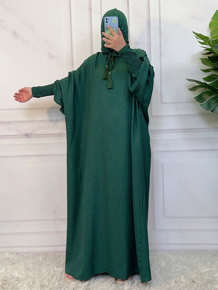 
                  
                    Linen Look Batwing Hoodie Abaya - Amaanah Modesty
                  
                