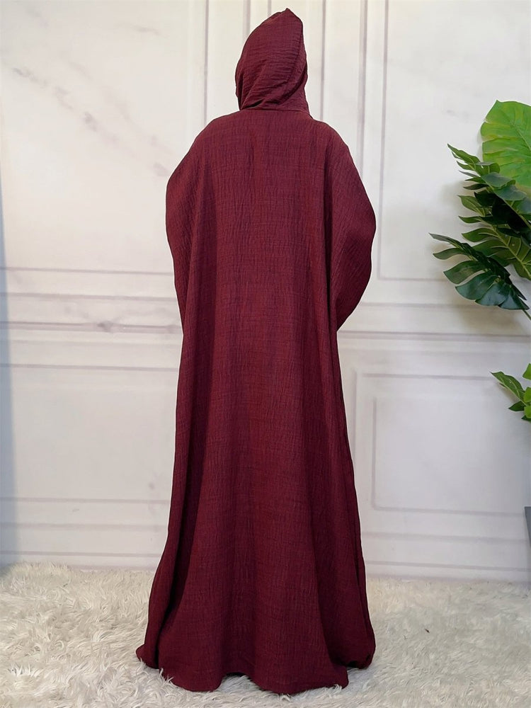 
                  
                    Linen Look Batwing Hoodie Abaya - Amaanah Modesty
                  
                