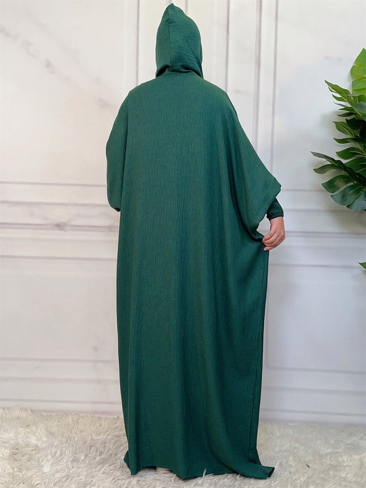 
                  
                    Linen Look Batwing Hoodie Abaya - Amaanah Modesty
                  
                