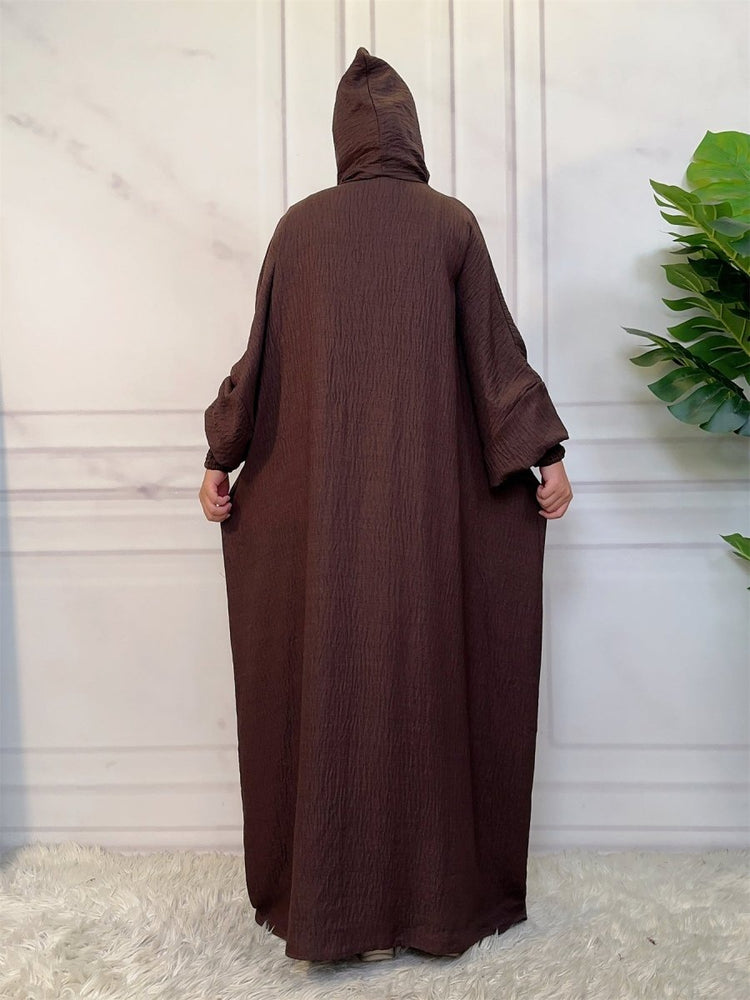 
                  
                    Linen Look Batwing Hoodie Abaya - Amaanah Modesty
                  
                