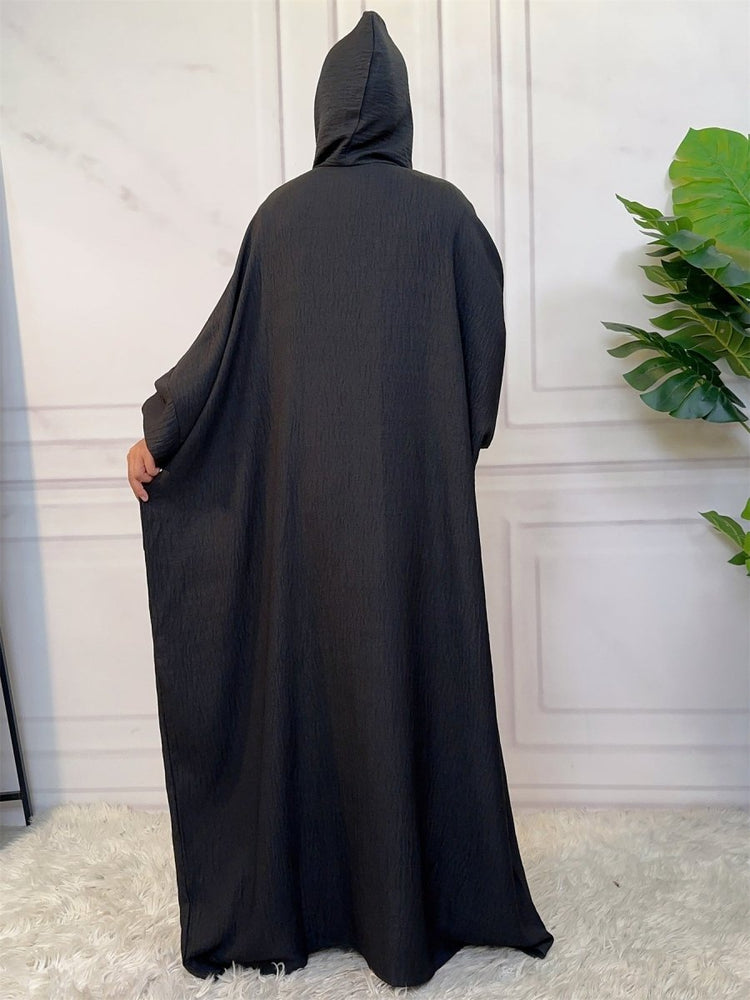 
                  
                    Linen Look Batwing Hoodie Abaya - Amaanah Modesty
                  
                