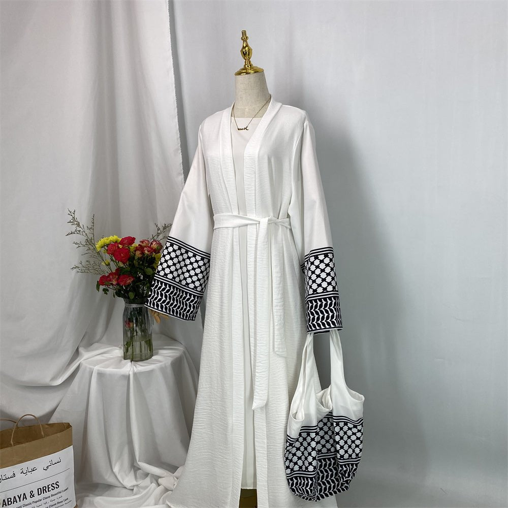 
                  
                    Linen Two Piece Keffiyeh Open Abaya Set - Amaanah Modesty
                  
                