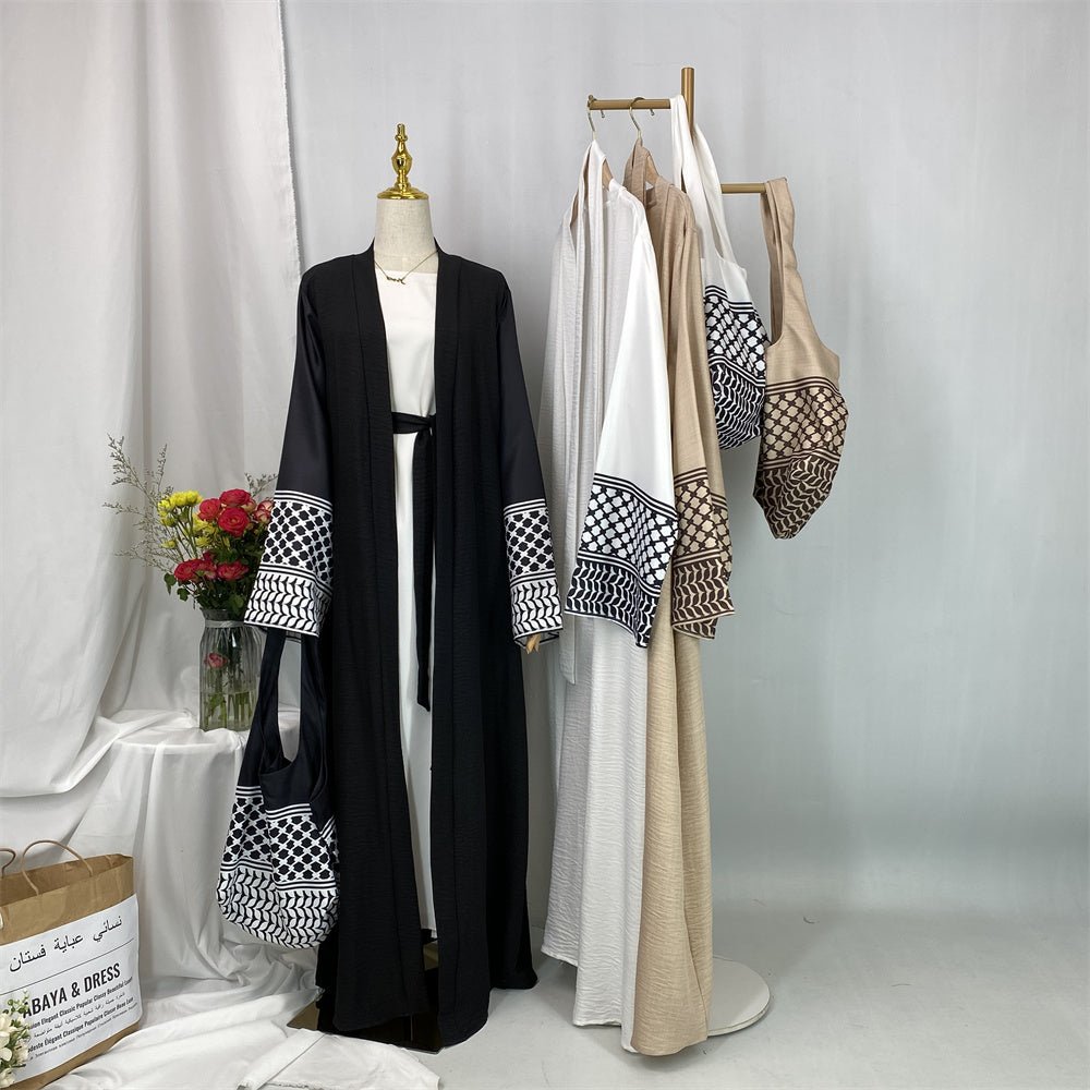 
                  
                    Linen Two Piece Keffiyeh Open Abaya Set - Amaanah Modesty
                  
                