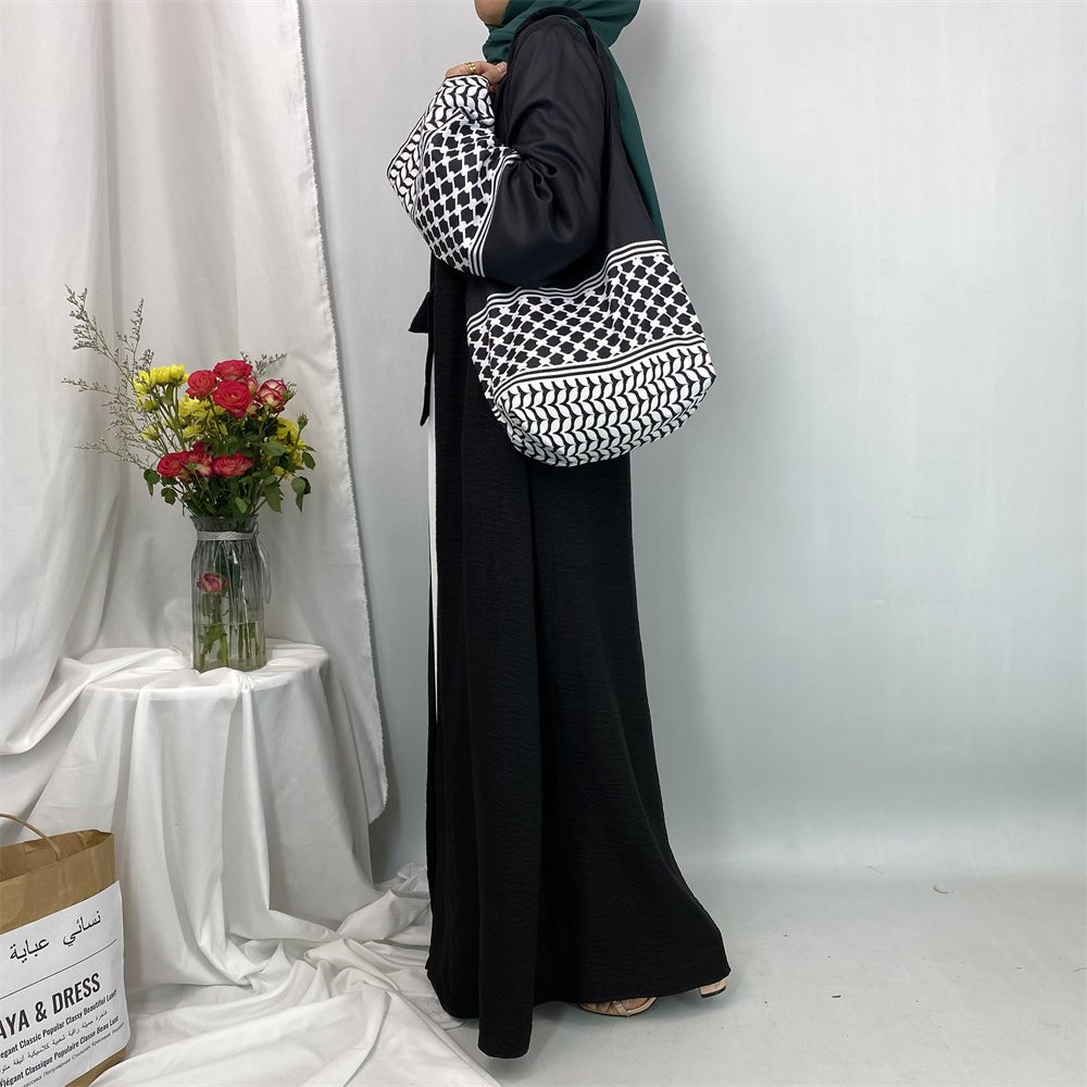
                  
                    Linen Two Piece Keffiyeh Open Abaya Set - Amaanah Modesty
                  
                