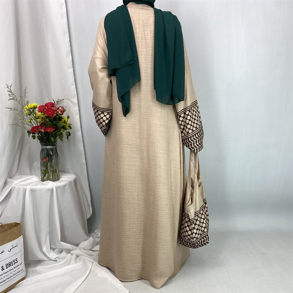 
                  
                    Linen Two Piece Keffiyeh Open Abaya Set - Amaanah Modesty
                  
                