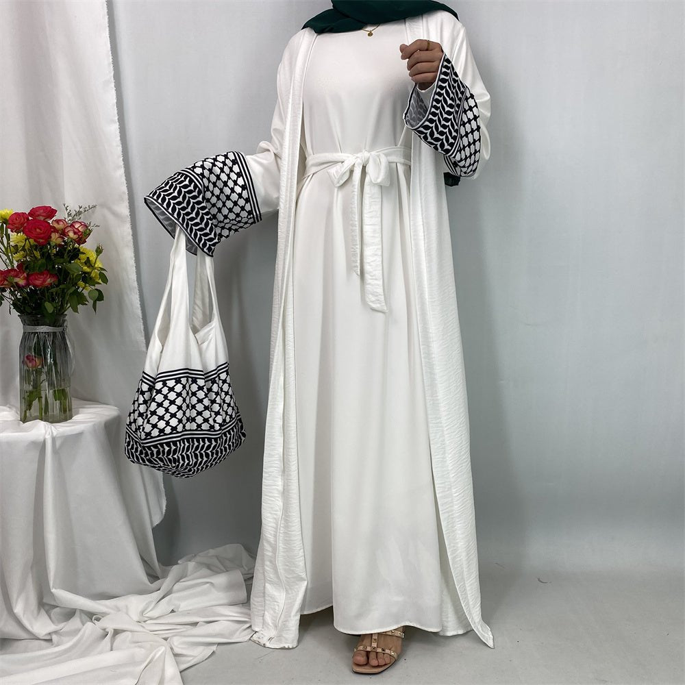 
                  
                    Linen Two Piece Keffiyeh Open Abaya Set - Amaanah Modesty
                  
                