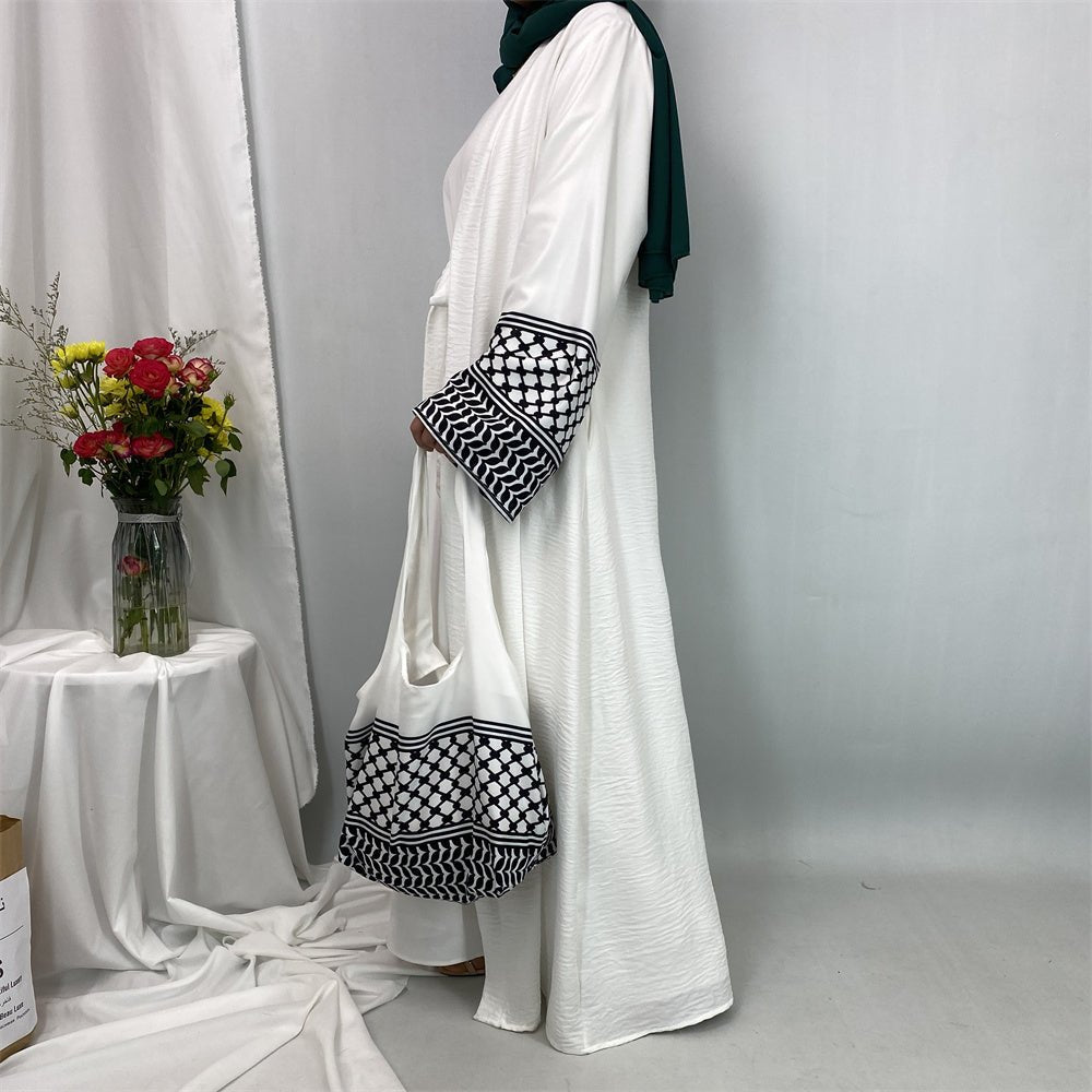 
                  
                    Linen Two Piece Keffiyeh Open Abaya Set - Amaanah Modesty
                  
                