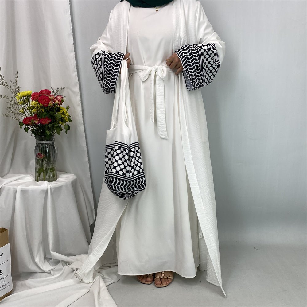
                  
                    Linen Two Piece Keffiyeh Open Abaya Set - Amaanah Modesty
                  
                