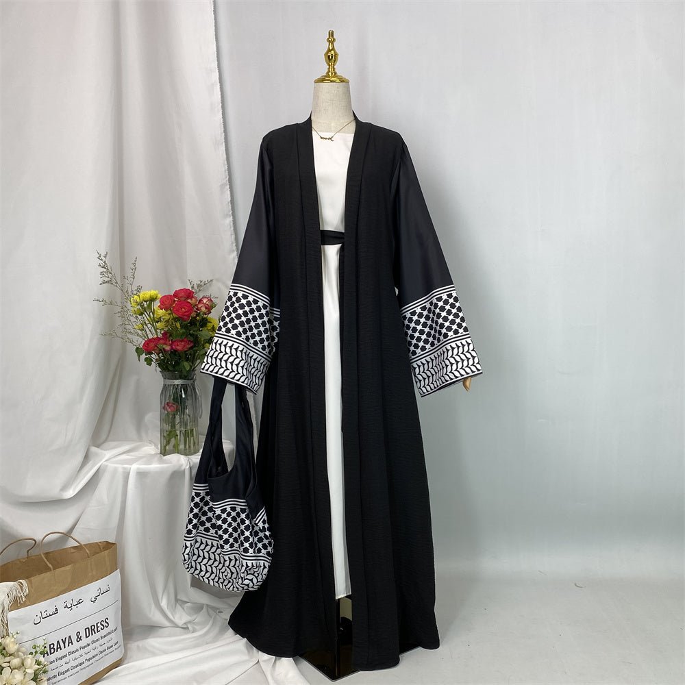 
                  
                    Linen Two Piece Keffiyeh Open Abaya Set - Amaanah Modesty
                  
                