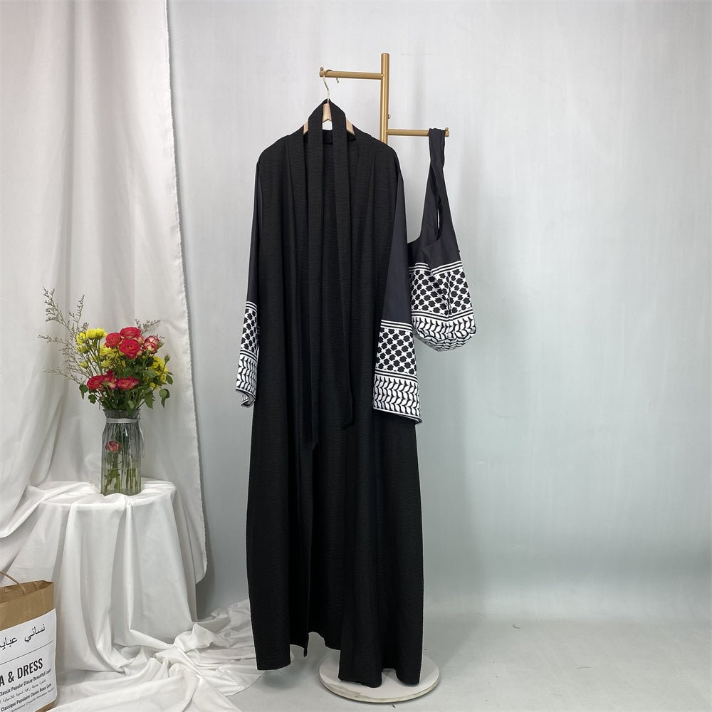 
                  
                    Linen Two Piece Keffiyeh Open Abaya Set - Amaanah Modesty
                  
                