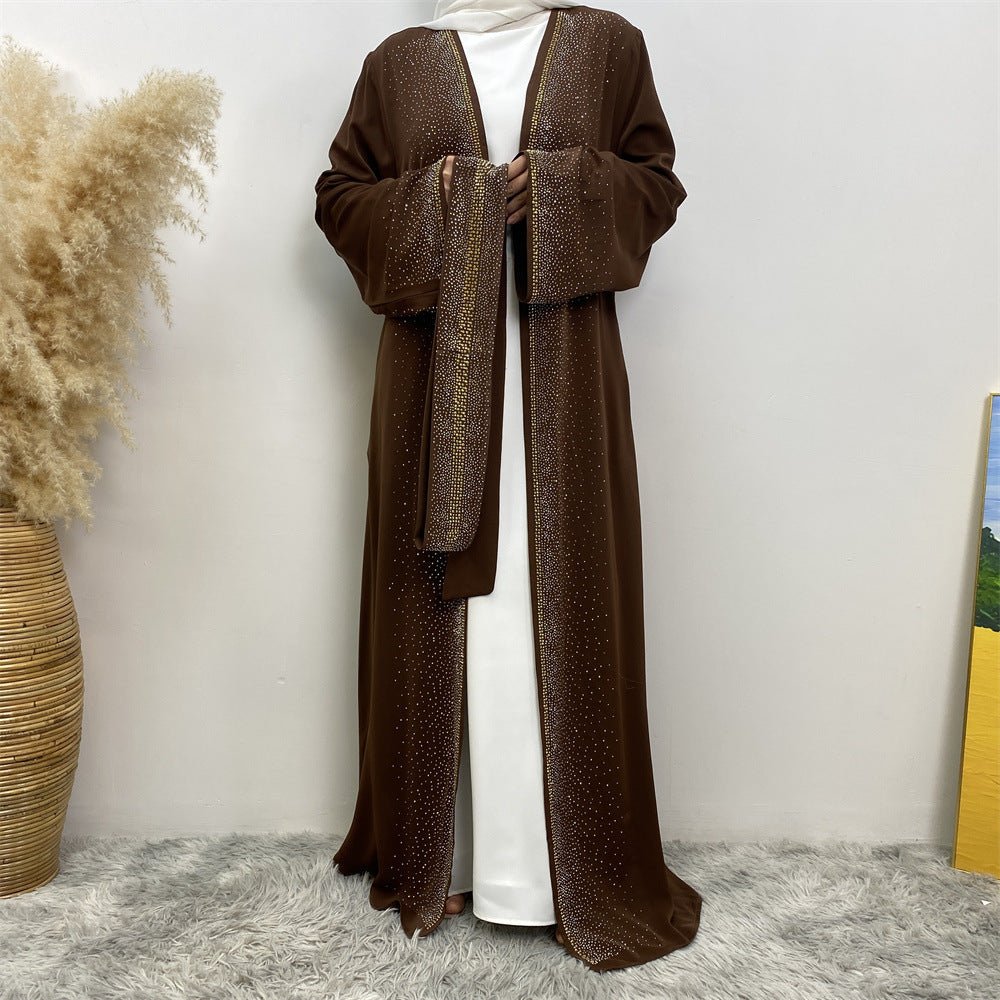 
                  
                    Premium Diamond Embellishments Open Abaya - Amaanah Modesty
                  
                