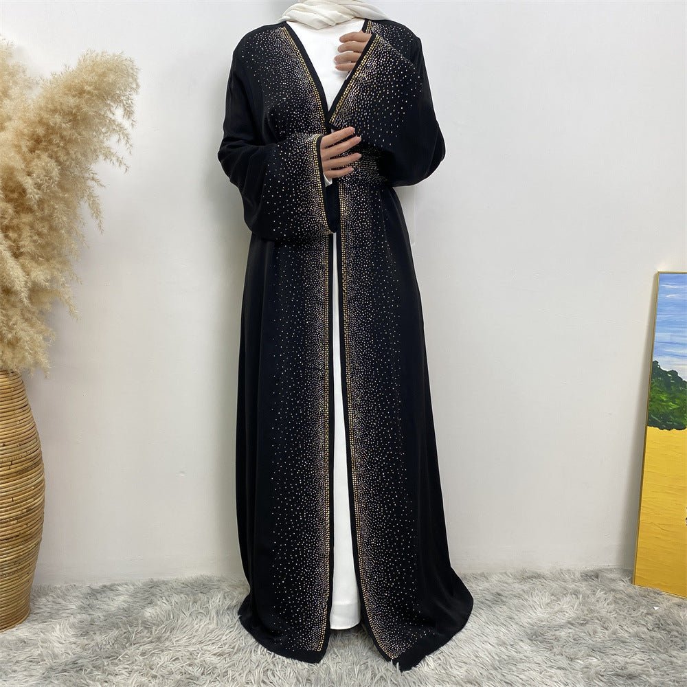 Premium Diamond Embellishments Open Abaya - Amaanah Modesty