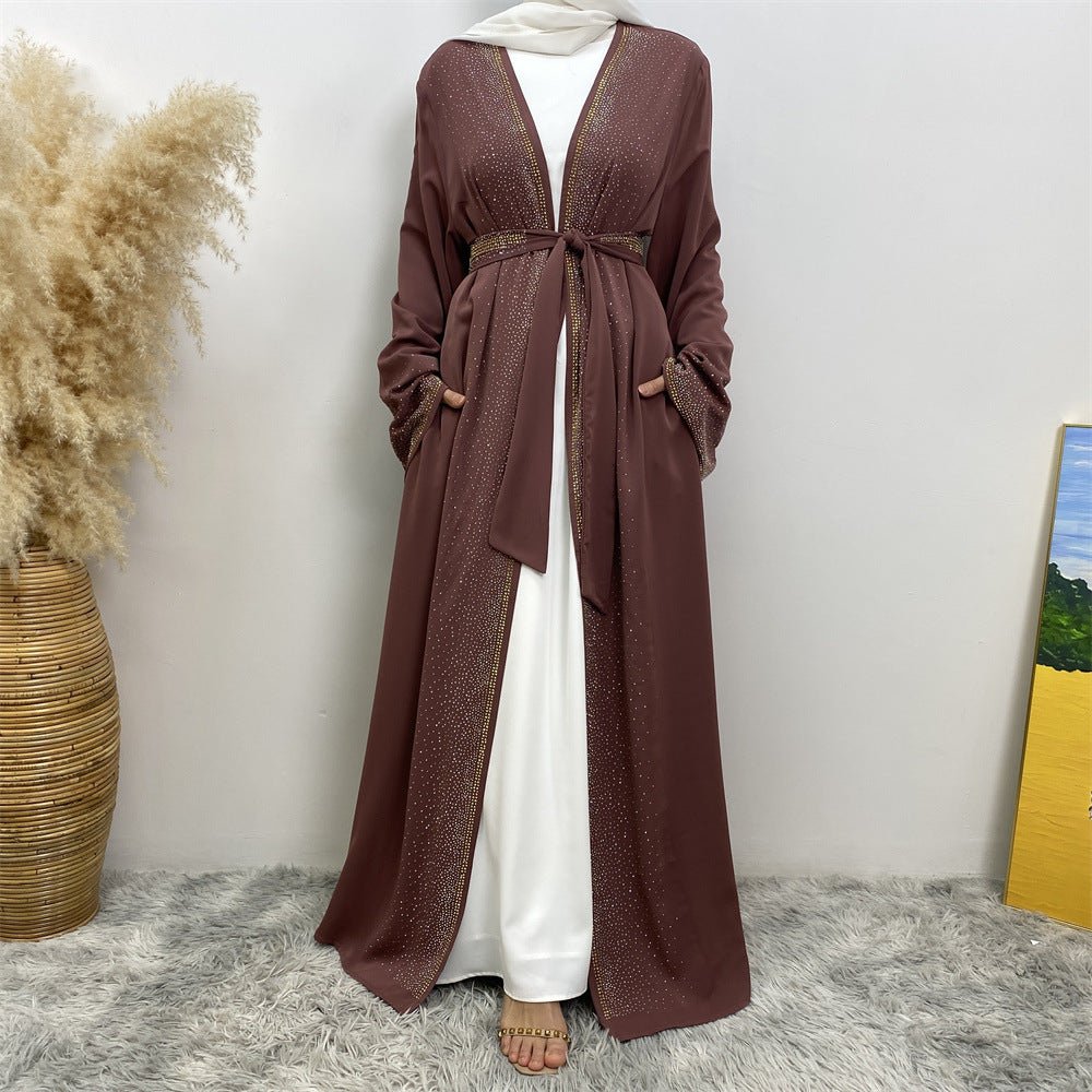 
                  
                    Premium Diamond Embellishments Open Abaya - Amaanah Modesty
                  
                