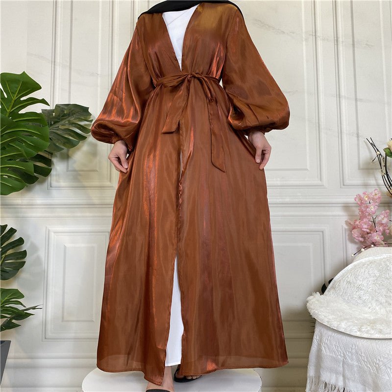 
                  
                    Shiny Silk Open Abaya - Amaanah Modesty
                  
                