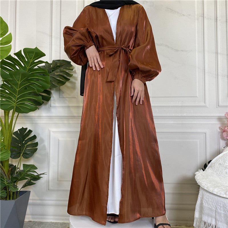 
                  
                    Shiny Silk Open Abaya - Amaanah Modesty
                  
                